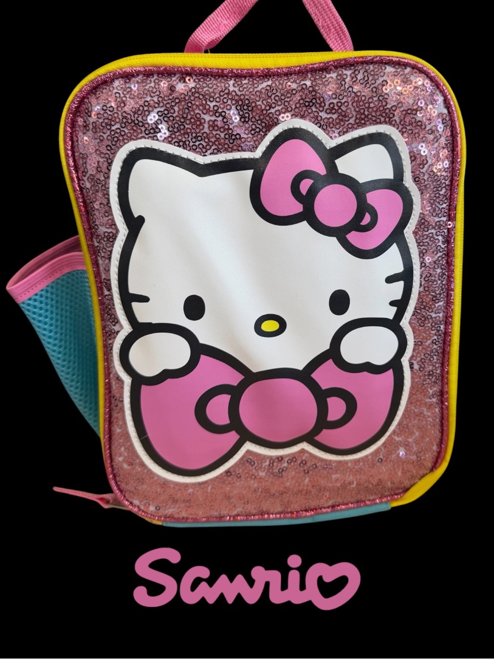 Adorable NWT Sanrio Hello Kitty Pink Sequin Lunch Bag